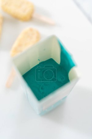 Photo for "Mermaid cakesicles cooking process" - Royalty Free Image