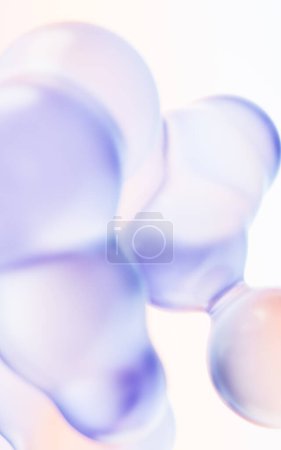Burbujas de gradiente transparente, renderizado 3d.