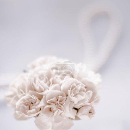 Foto de Hermosas flores blancas en el fondo, de cerca - Imagen libre de derechos