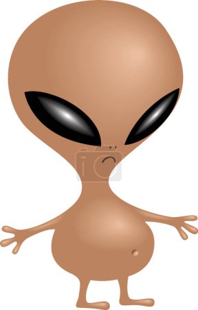 Ilustración de Ilustración alienígena marrón. concepto de OVNI - Imagen libre de derechos