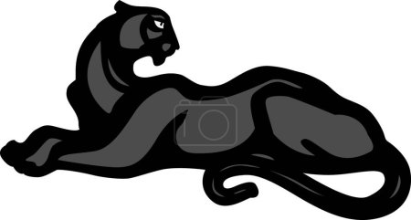 Téléchargez les illustrations : "Panthère vecteur silhouette noire "illustration vectorielle colorée - en licence libre de droit