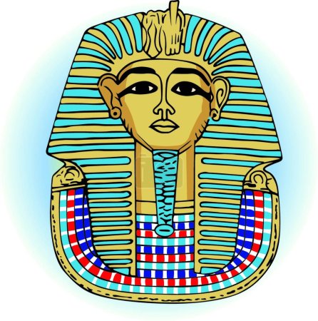 Ilustración de "rey tutankamón "vector colorido ilustración - Imagen libre de derechos