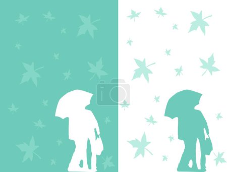 Ilustración de "Azul bajo la lluvia "vector colorido ilustración - Imagen libre de derechos