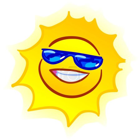 Téléchargez les illustrations : "vecteur souriant soleil "illustration vectorielle colorée - en licence libre de droit