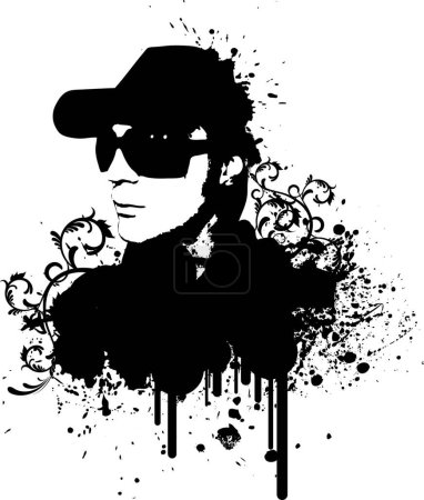 Illustration for Grunge man modern vector illustration - Royalty Free Image