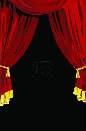 Illustration for Red curtains  vector illustration - Royalty Free Image