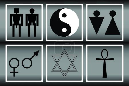 Téléchargez les illustrations : Illustration vectorielle des symboles masculins et féminins - en licence libre de droit