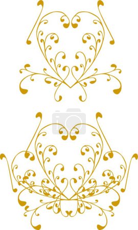 Illustration for Hearts in gold vector illustration - Royalty Free Image