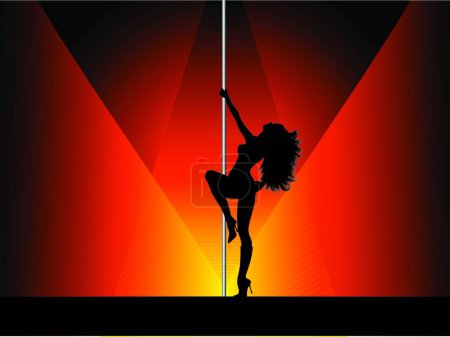 Téléchargez les illustrations : "Pole danseur "illustration vectorielle colorée - en licence libre de droit