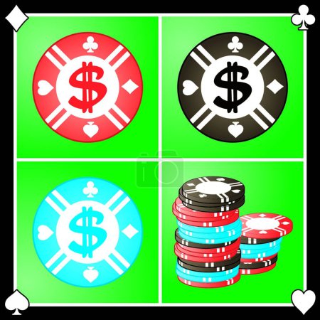 Illustration for Background with poker chips   vector illustration - Royalty Free Image