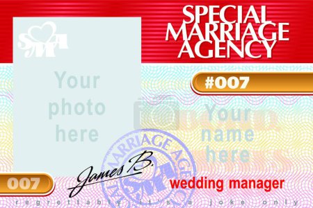 Ilustración de Documento de identidad Agencia Especial de Matrimonio 007 - Imagen libre de derechos