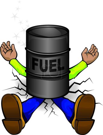 Illustration for Crash by fuel   vector illustration - Royalty Free Image