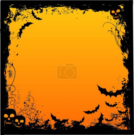 Illustration for Halloween background, colorful vector illustration - Royalty Free Image