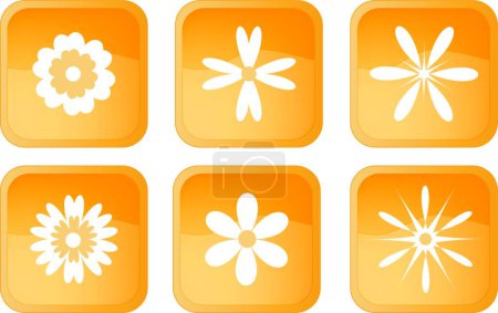 Illustration for Flower buttons, colored vector illustration - Royalty Free Image