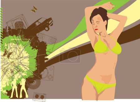 Téléchargez les illustrations : Explosion fille sexy illustration vectorielle moderne - en licence libre de droit