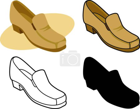 Illustration for Male shoe set, vector illustration - Royalty Free Image