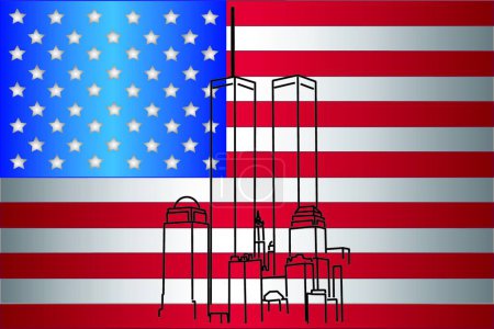 Illustration for Usa flag modern vector illustration - Royalty Free Image