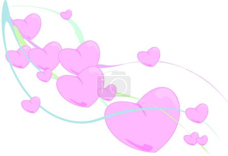 Ilustración de Corazones de amor, diseño de ilustración vectorial - Imagen libre de derechos