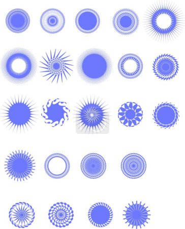 Illustration for 23 decorative elements set vector illustration - Royalty Free Image