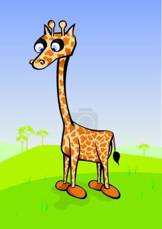 Téléchargez les illustrations : Illustration vectorielle moderne de Gigi la girafe - en licence libre de droit