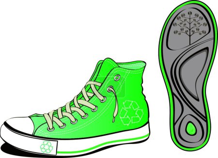 Illustration for Ecology shoe modern vector illustration - Royalty Free Image