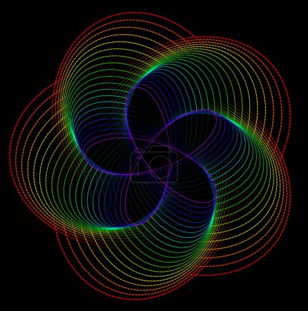 Ilustración de Espiral coloreada con ilustración vectorial de puntos - Imagen libre de derechos
