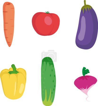 Téléchargez les illustrations : Légumes illustration vectorielle moderne - en licence libre de droit