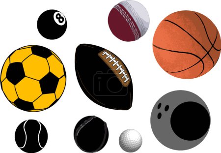 Illustration for Sports Balls, simple vector illustration - Royalty Free Image