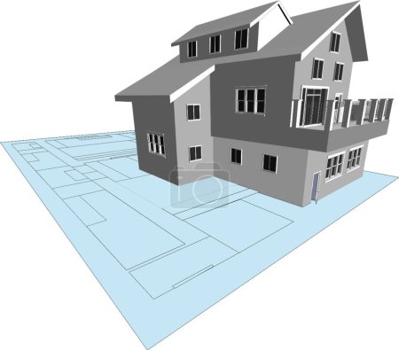 Illustration for Architects 3D Model, vector illustration - Royalty Free Image