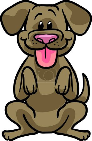Téléchargez les illustrations : Vecteur mignon chiot chien illustration - en licence libre de droit