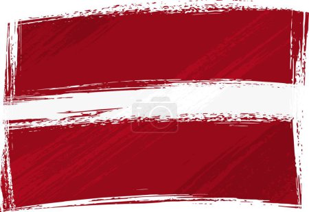 Illustration for "Grunge Latvia flag"  vector illustration - Royalty Free Image