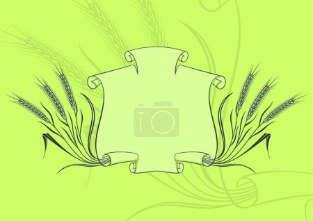 Ilustración de Banner con ilustración de vector de trigo - Imagen libre de derechos