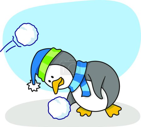 Téléchargez les illustrations : Illustration vectorielle petit pingouin - en licence libre de droit