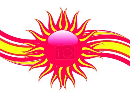 Téléchargez les illustrations : Illustration vectorielle vague de chaleur rose chaud - en licence libre de droit