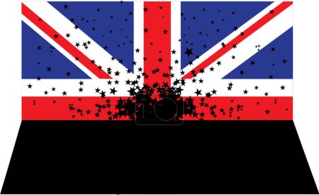 Illustration for Britain Flag reflect vector illustration - Royalty Free Image