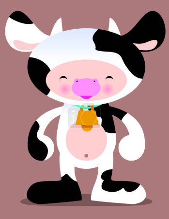Illustration for Cute cartoon cow vector illustration - Royalty Free Image