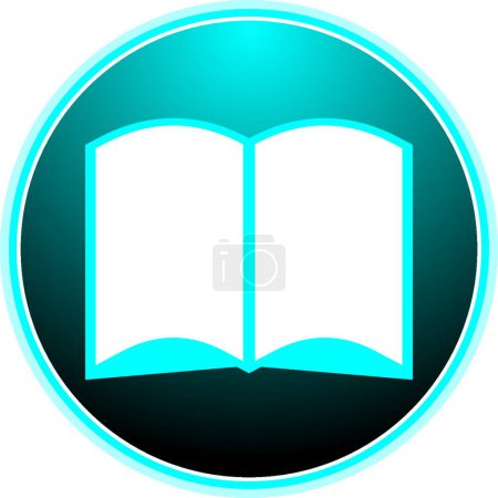 Ilustración de Símbolo del libro: sexy botón de vector de luz azul - Imagen libre de derechos