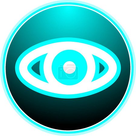 Téléchargez les illustrations : Symbole de l'oeil de recherche : bouton vecteur de lumière bleue sexy - en licence libre de droit