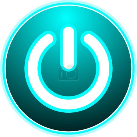 Ilustración de Símbolo de poder: sexy azul ligh t botón de vector - Imagen libre de derechos