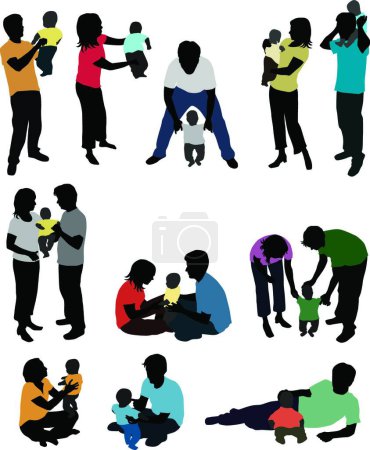 Illustration for Family - parents with child modern vector illustration - Royalty Free Image