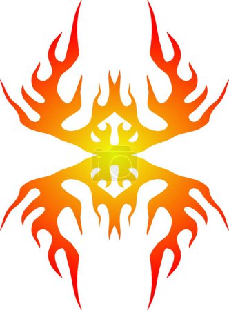 Ilustración de Tatuaje de llama. Imagen vectorial - Imagen libre de derechos