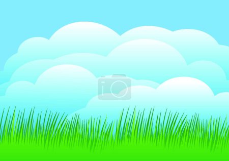 Illustration for Sky with grass modern vector illustration - Royalty Free Image