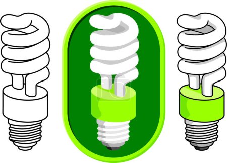 Illustration for Spiral compact fluorescent light bulb - Royalty Free Image