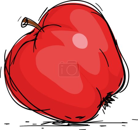 Illustration for Red apple modern vector illustration - Royalty Free Image