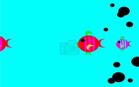 Illustration for Fish in water modern vector illustration - Royalty Free Image