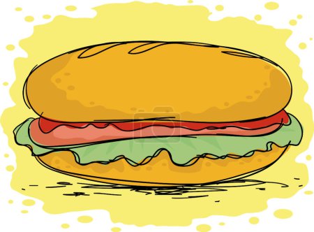 Ilustración de Hot dog, ilustración vectorial gráfica - Imagen libre de derechos