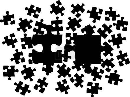 Ilustración de Piezas del juego de puzzle. piezas de rompecabezas de fondo - Imagen libre de derechos