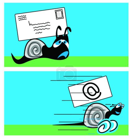 Illustration for Snail mail modern vector illustration - Royalty Free Image