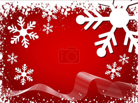 Ilustración de Navidad, invierno copos de nieve de fondo, vector - Imagen libre de derechos