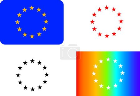 Illustration for Different variations of the EU symbol - Royalty Free Image